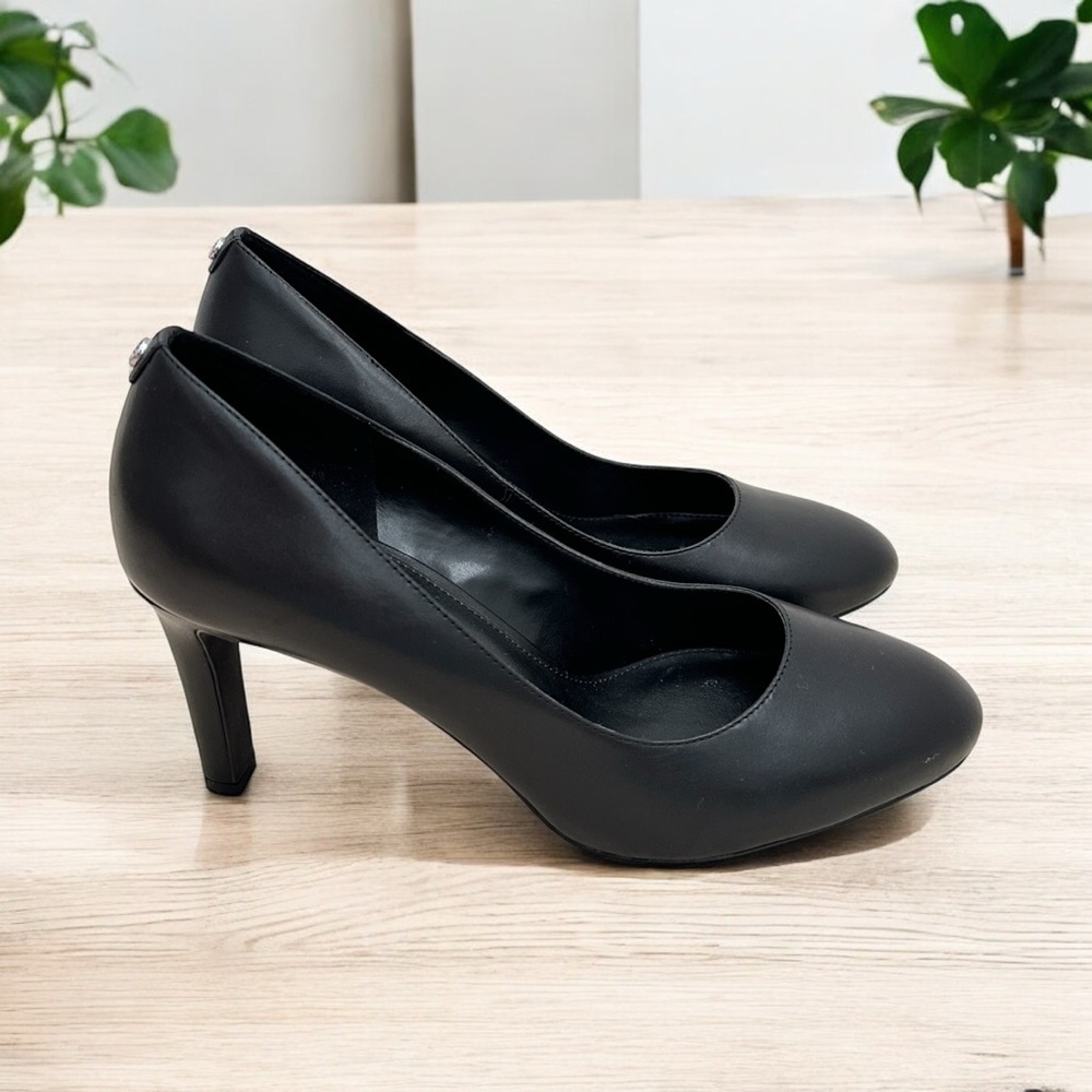 Michael Kors Women’s Chantal Flex Leather Pump Black Heel Shoes Size 9.5 - Picture 13 of 15